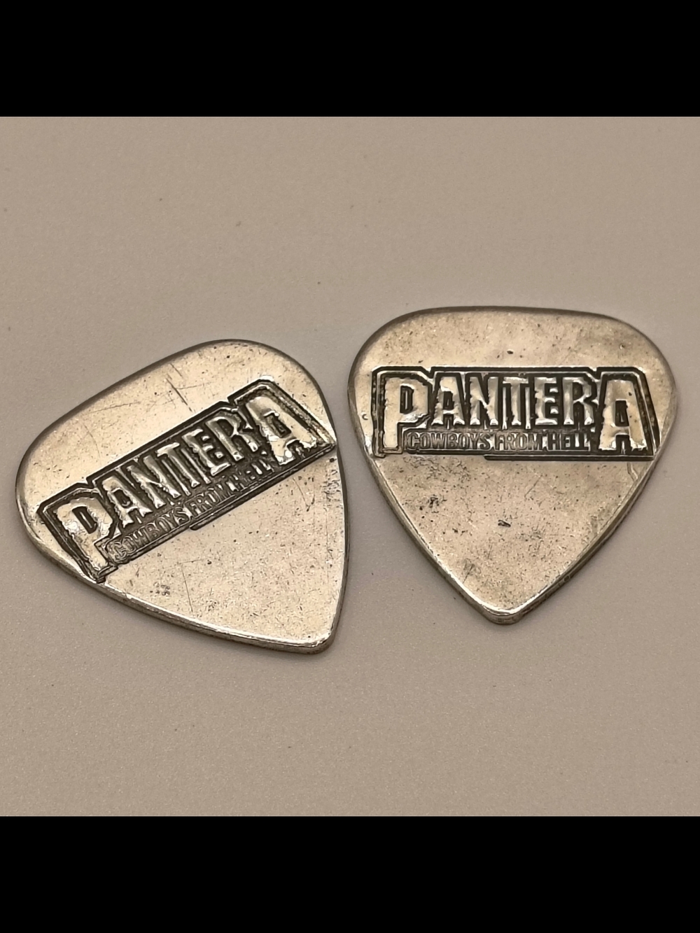 Pantera Dimebag Darrell cowboys From Hell 925 Sterling Silver guitar pick 16.2g